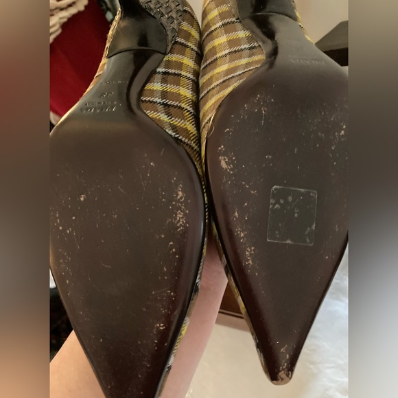 Prada Plaid Wool Embellished Pumps -Sz 8 - Picture 10 of 14